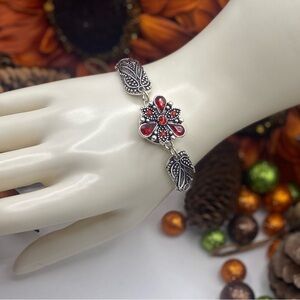 Vintage Style Snap Jewelry Bangle Bracelet & Fancy Red 18mm Snap! #77 NWT